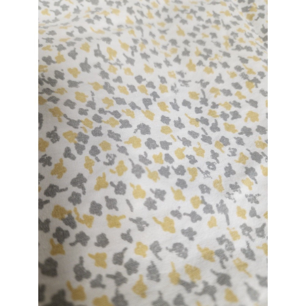 West Elm set of 2 gray  and yellow/gold patterned King pillowcases  38" x 20"